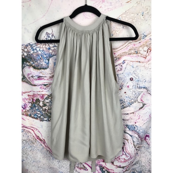 Helmut Lang back tie halter neck pleated blouse S - Picture 3 of 8